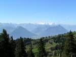 Die Fernsicht am Rigi Kulm war am 04.08.07 einfach phantastisch! Auf diesem Foto erkennt man unter anderem Eiger, Mnch und Jungfrau.