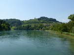 Landschaft am Hochrhein mit der Ortschaft Buchberg, Juli 2013