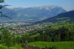 Aussicht auf das Rheintal Richtung Chur von Buchs, Kanton St.