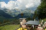 Aussicht von der Alp Sellamatt (Toggenburg). Im Hintergrund der Säntis. (17.07.2014)