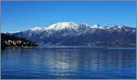 Blick von Magadino ber den Lago Maggiore auf die Tessiner Alpen.