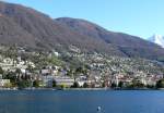 Blick von Locarno ber den Lago Maggiore auf Muralto am 07.04.2008