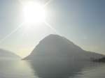Herliches wetter in Lugano. Blick auf die zahlreichen Berge in Lugano. Lugano ist eine Reise mit der SBB wert.