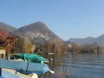 Blick auf eine Burg in Lugano.