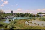 Blick vom Seeburgpark in Kreuzlingen (CH) auf den Hafen Kreuzlingen.