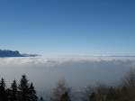 Auch Nebel gewhrt manchmal einen Durchblick: Unter der Nebelschicht Blick auf Vevey,ber der Nebelschicht ein grossartiger Weitblick ber die Alpen und den Jura.