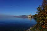 Das Château Chillon im herbstlichen Sonnenlicht.
(01.11.2014)