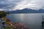 Blick über den Genfer See von Montreux aus.