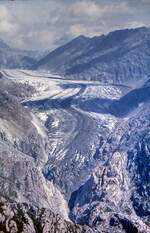 Gletscherzunge des Aletschgletschers, aufgenommen im September 1980