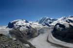 Einen Gletscher fotografierte ich am 01.09.2009, als ich mit der Gornergrat-Bahn mitgefahren bin.