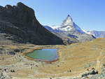 Blick von der Station Rottenboden auf den Riffelsee am 14.