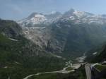 Rhne-Gletscher, aufgenommen von der Furka-Passstrae am 11.6.2003 um 8:32 Uhr