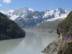 Lac des Dix mit Mont Blanc de Cheilon (3870m), aufgenommen am 16.6.2003 um 9:33 Uhr