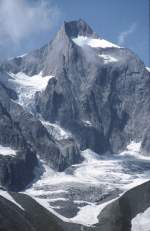 Groß Wannenhorn (3905m), aufgenommen bei Steineregga auf dem Weg von Bellwald zur Alpe Richinen im Sommer 1981