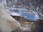 Gletscherschmelze im Bild festgehalten.Rhonegletscher, Furkapass.