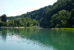 bei Tssegg mndet die Tss (rechts) in den Hochrhein, Juli 2013