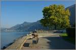 Morgenruhe am Quai des Genfersee, hier bei Villeneuve.