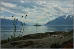 Blick von St.Saphorin ber den Genfersee in Richtung Wallis.