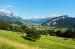 Blick in Richtung Schwyz, Kanton Schwyz, mit dem Lauerzersee - 03.07.2014  