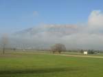 Wolken verdecken hier die Berge.