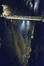 Die Höhlen von Škocjan sind ein System von Höhlen in der Nähe des slowenischen Ortsteils Škocjan. . 1986 wurden sie von der UNESCO in die Liste des Weltkultur- und Naturerbes der Menschheit aufgenommen. Aufnahme: 28. August 2016.