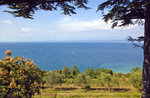 Aussicht über das Adriatische Meer westlich von Izola in Slowenien. Aufnahme: 26. Juli 2016