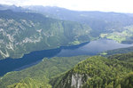 Bohinjsee in Slowenien vom Berg Vogel aus gesehen.