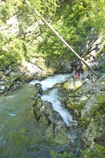 Die Vintgar-Klamm in Slowenien. Aufnahme: 2. August 2016.