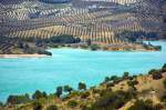 Embalse del Conde de Guadalhorce in Andalusien. Aufnahmedatum: 15. Juli 2014.