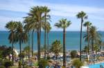 Palmenstrand in Benalmádena an der spanischen Sonnenküste.