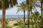 Palmenstrand in Benalmádena an der spanischen Sonnenküste.