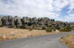 Die Einfahrt zum Paraje Natural Torcal de Antequera in Andalusien.