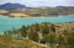 Embalse del Guadalteba in Andalusien. Aufnahme: Juli 2014.