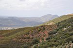 CASTAÑAR DE IBOR, 05.10.2015, Blick von der EX-118 auf einen kleinen Teil des Kastilischen Scheidegebirges (spanisch/portugiesisch: Cordillera Central); das heißt auf Deutsch so, weil es die