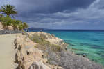 An der Strandpromenade südlich von Costa Palma auf der Insel Fuerteventura - Spanien.