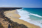 Im Nordwesten der Insel Fuerteventura liegen die unberührten Strände des Fischerortes El Cotillo. Aufnahme: 18. Oktober 2017.