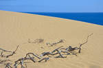 Seeblick von den Wanderdüne »El Cable« auf der Insel Fuerteventura in Spanien. Aufnahme: 18. Oktober 2017.