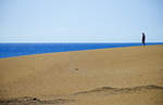 Das 20 Quadratkilometer große Wanderdünengebiet »El Jable« - Las Dunas de Corralejo auf Fuerteventura steht unter Naturschutz und schließt direkt den ca. 7 km langen weißen und feinkörnigen Sandstrand von Corralejo an.
Aufnahme: 18. Oktober 2017.