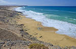 Der Strand südlich von El Cotillo auf der Insel Fuerteventura in Spanien. Aufnahme: 18. Oktober 2017.