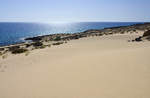 An der Küste südlich von Corralejo auf der Insel Fuerteventura in Spanien. Aufnahme: 18. Oktober 2017.