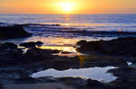 Sonnenaufgang vor Costa Palma auf der Insel Fuerteventura in Spanien.