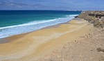Der Strand südlich von El Cotillo auf der Insel Fuerteventura in Spanien.