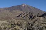 Der Pico del Teide, ist mit 3718 Meter die höchste Erhebung auf Teneriffa und der höchste Berg auf spanischem Staatsgebiet. Der Teide ist mit 7500 Metern Höhe über dem Meeresboden der dritthöchste Inselvulkan der Erde. Aufnahme: Oktober 2008.