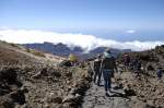 Im Monument Natural del Teide. Die Route von Cueva del Hielo zum Teide-Gipfel (3718 Meter). Aufnahme: Oktober 2008.