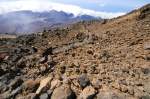 Im Monument Natural del Teide. Die Route zum Aussichtspunkt auf den ersten Vulkan Pico Viejo. Aufnahme: Oktober 2008.