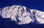 Blick auf das Annapurna-Massiv vom Annapurna Base Camp. Aufnahme: September 1988 (Bild vom Dia).