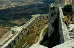 Der Westliche Zwinger im Crac des Chevaliers, der Burg der Kreuzritter in Syrien (Dia vom Mai 1989).