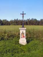 Landschaft mit Kreuz, Lausitzer Gebirge in Nordbhmen, 2004 im Sommer