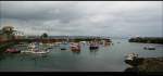 Blick ber das Hafenbecken von Mevagissey, Cornwall England