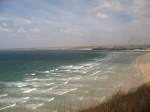 Der Ostwindsturm(!) treibt das Meer in die Carbis Bay.
(17.04.2008)